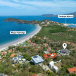 guanacaste real estate in playa flamingo showing luxury home location next to two beaches