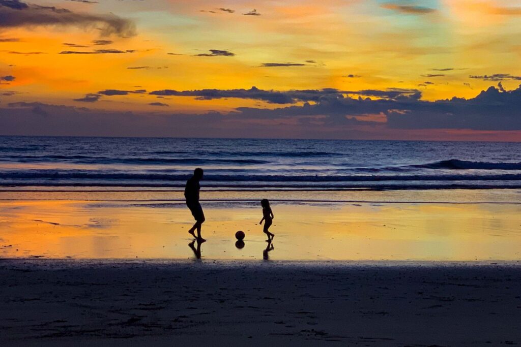 playa grande real estate soccer on the beach at sunset